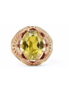 Yellow Peridot Original Vintage 14K Rose Gold Ring Vintage vrc003r